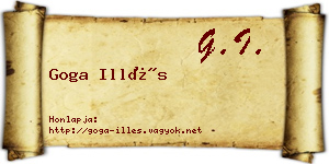 Goga Illés névjegykártya